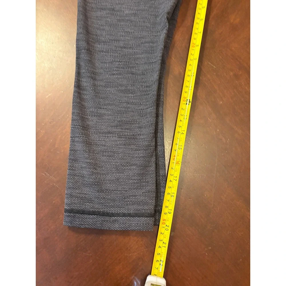 Lululemon High Rise Crop Leggings‎ Gray Black Space Dye Textured Yoga Pants 21in